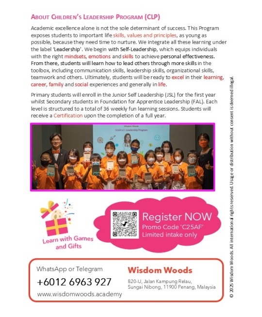 Children's Leadership Program 2025 New Intake
